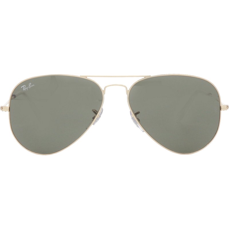 Photos - Wrist Watch Ray-Ban Men's Aviator Large Metal Sunglasses Gold/Dark Green - Case Sungla 