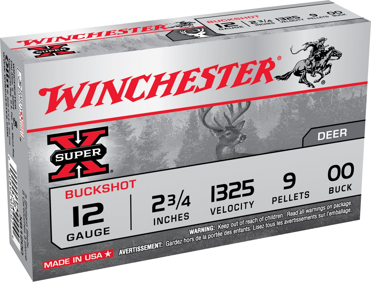 Winchester Super-X Buckshot Load 12 Gauge Shotshells - 5 Rounds                                                                  - view number 1 selected