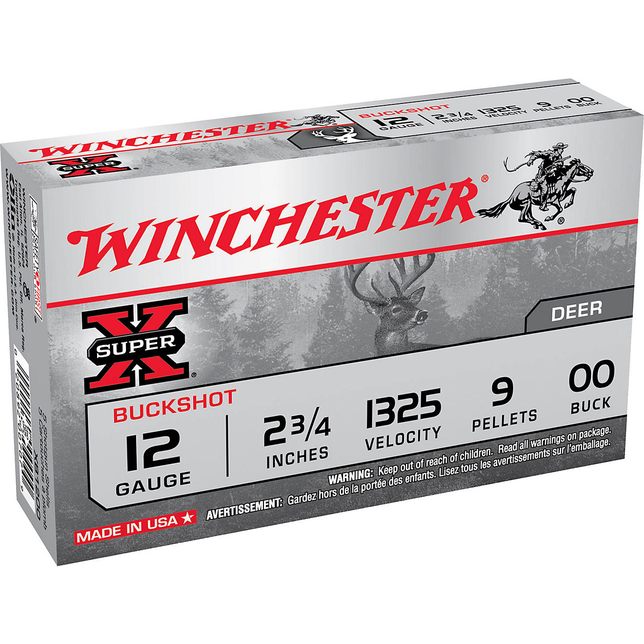 Winchester Super-X Buckshot Load 12 Gauge Shotshells - 5 Rounds                                                                  - view number 1