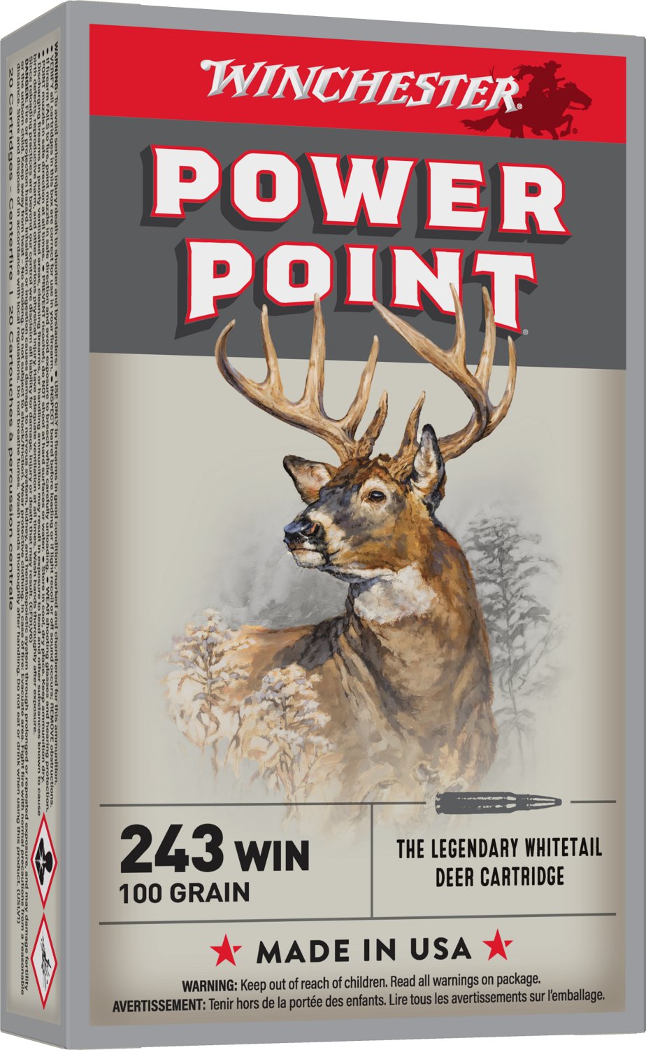 Winchester Super-X Power-Point .243 Winchester 100-Grain Rifle Ammunition -  20 Rounds | Academy