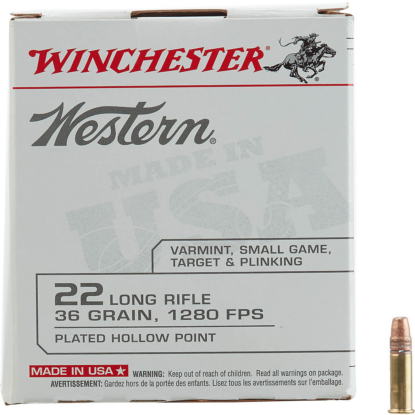 Winchester Western .22 Long Rifle 36-Grain Ammunition - 525 Rounds                                                               - view number 1