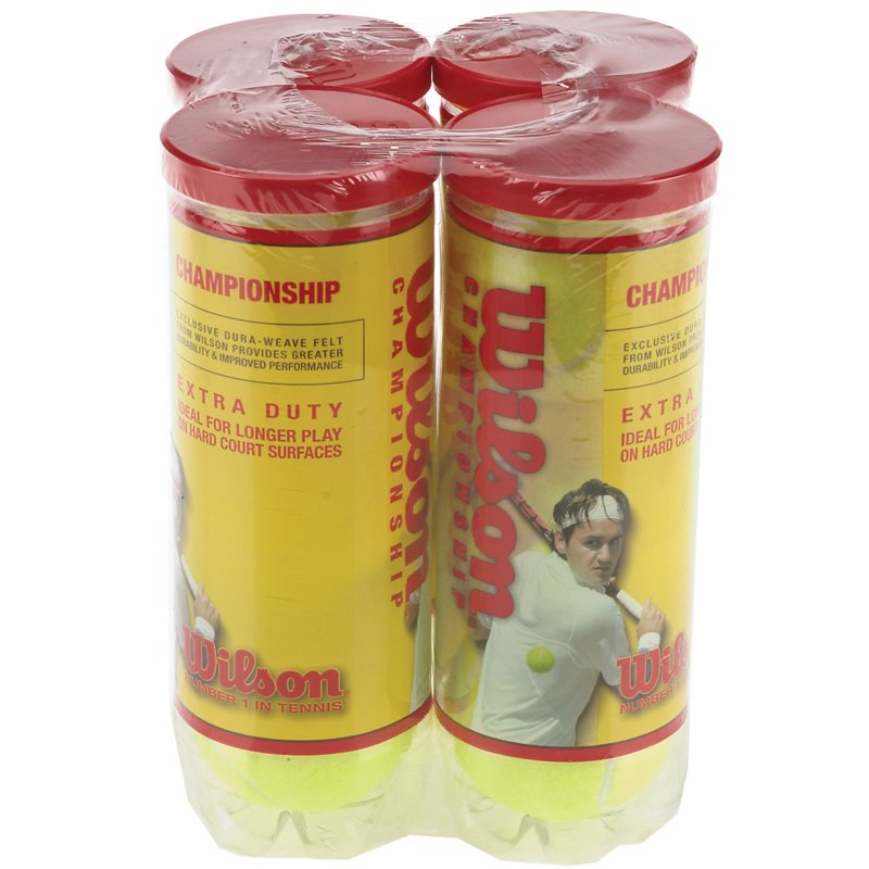 Wilson Championship XD Tennis Balls 4-Pack Yellow - Tennis at Academy Sports
