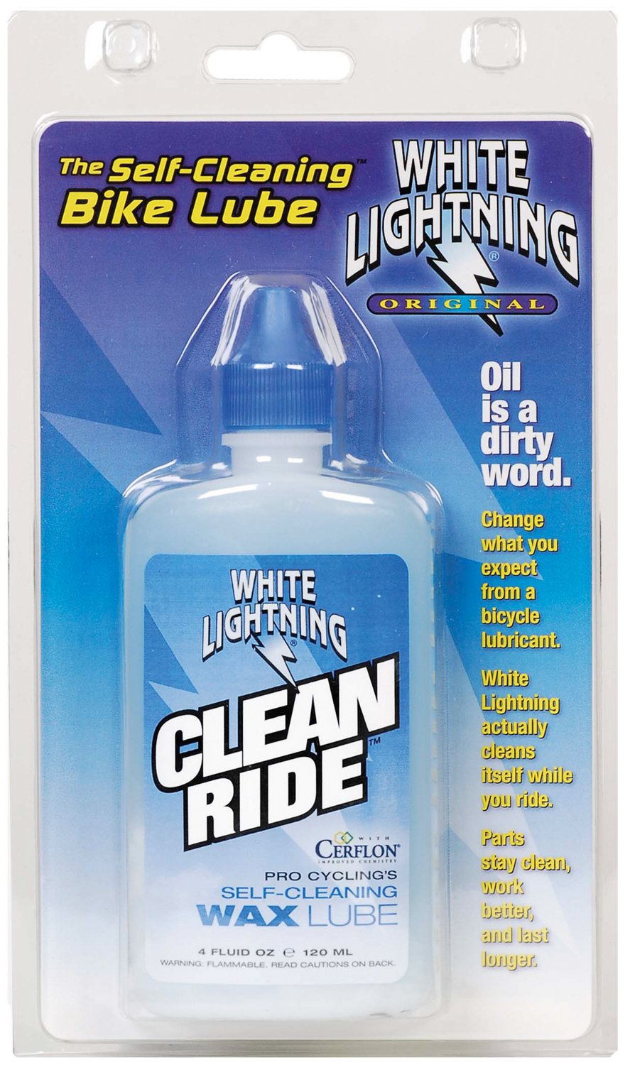 White Lightning Clean Ride™ SelfCleaning Wax Bicycle Chain Lubricant Academy