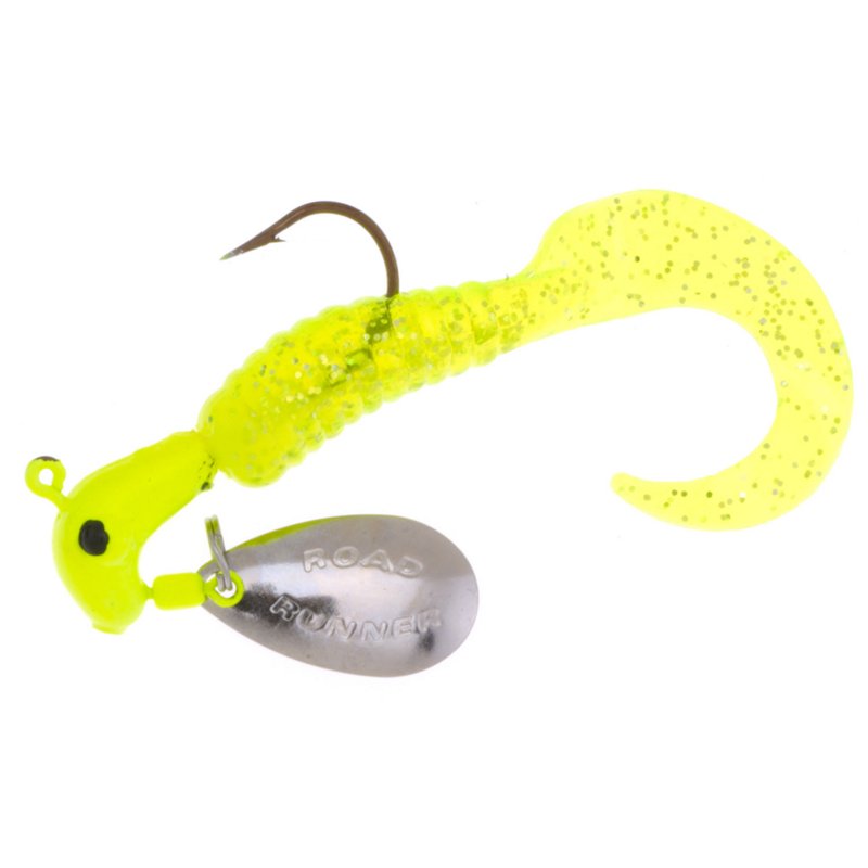 Blakemore Road Runner 1/4 oz. Curly-Tail Jigs 2-Pack Chartreuse - Frsh Wtr Panfish Bait at Academy Sports