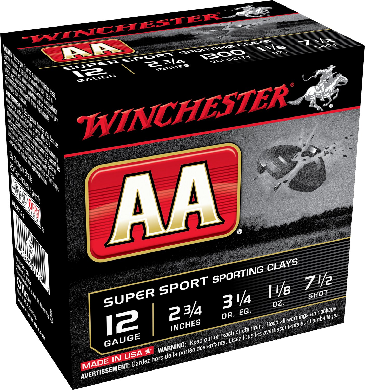 Winchester AA Super Sport Target Load 12 Gauge 7.5 Shot Shotshells - 25 Rounds                                                   - view number 1 selected