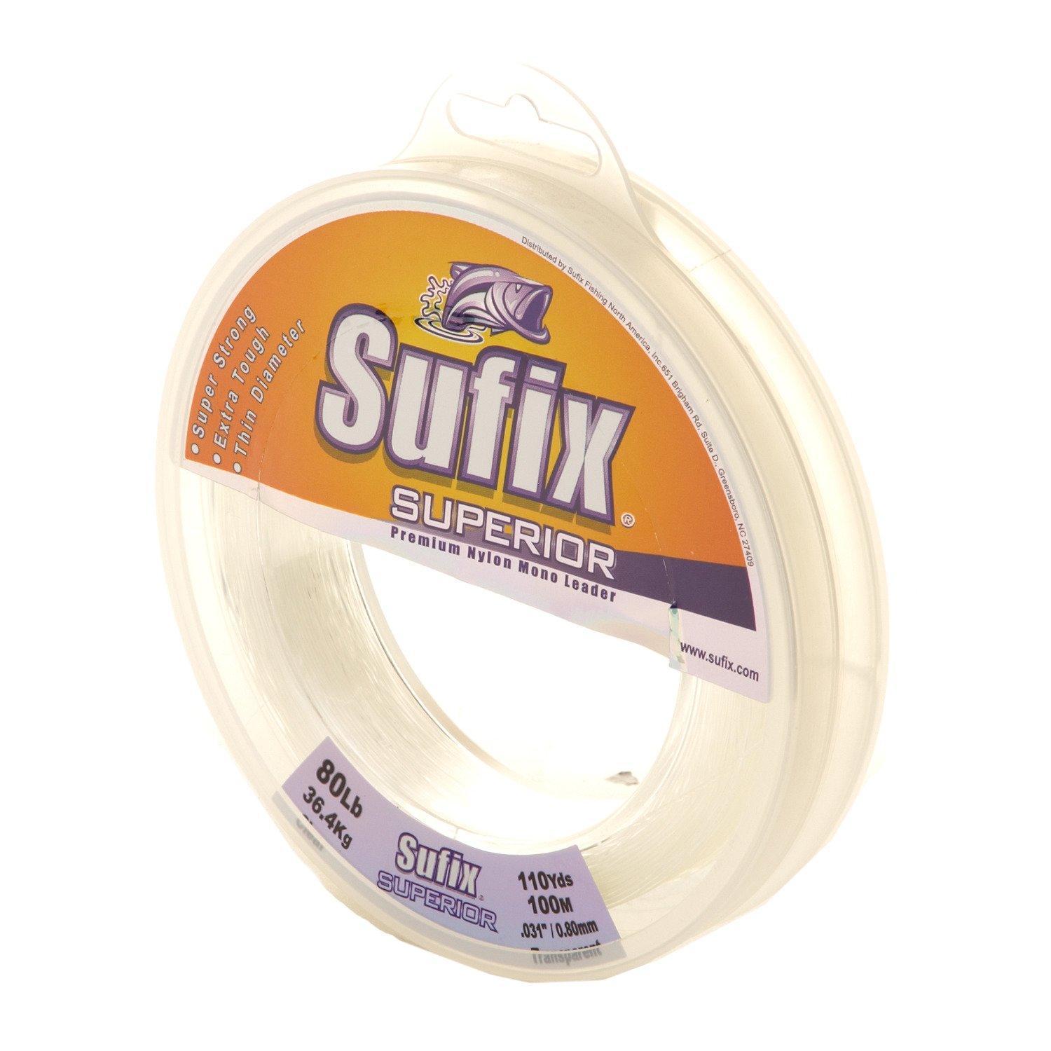 Sufix Superior Monofilament Fishing Line, 50 Lb., 1095 Yds, Clear