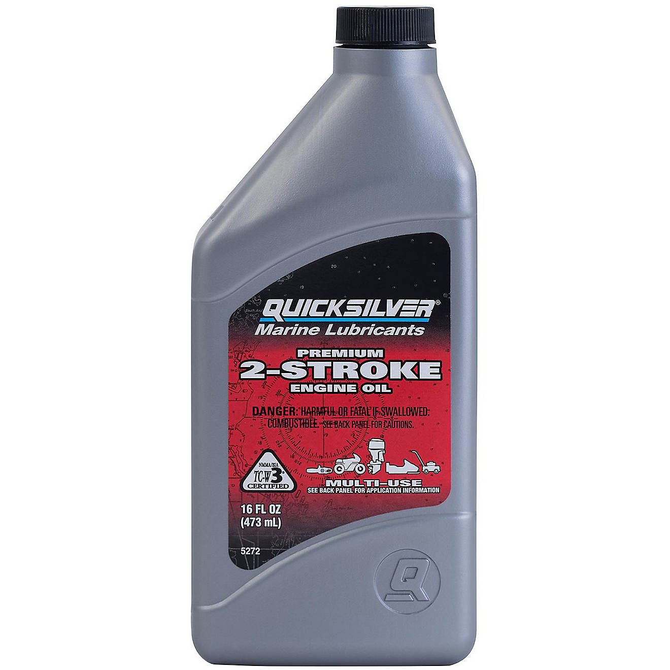 Mercury Marine 16 oz. Premium 2-Cycle TC-W3 Outboard Oil                                                                         - view number 1