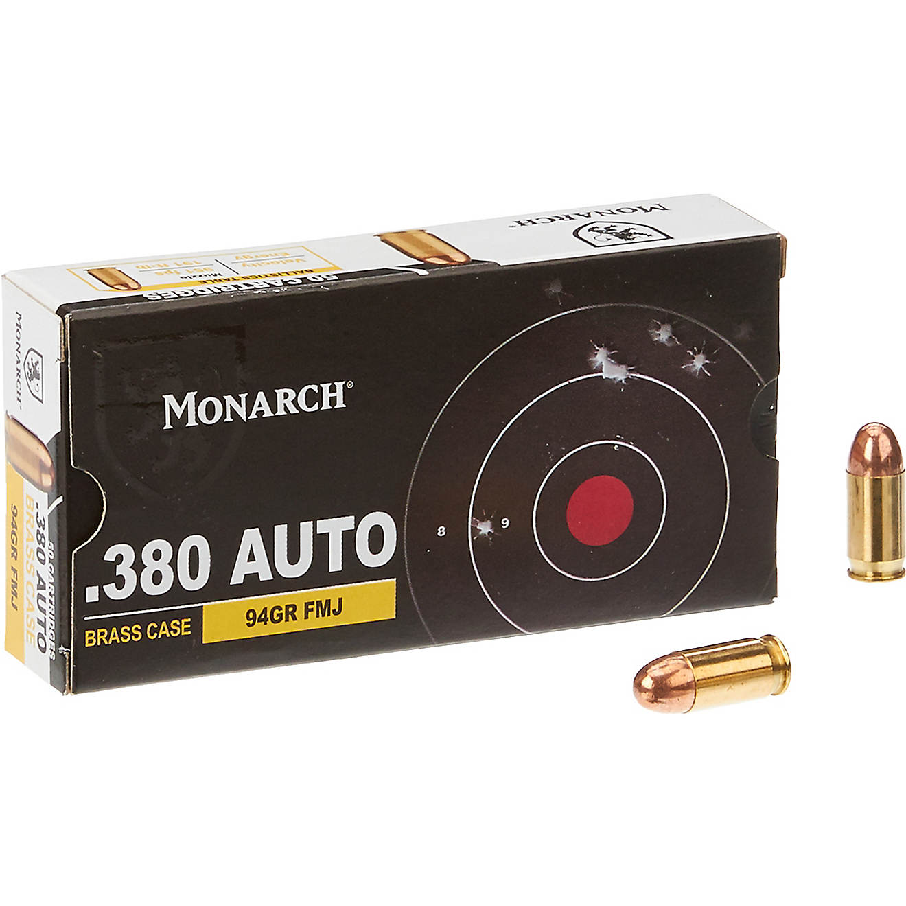 Monarch FMJ .380 Automatic 94-Grain Pistol Ammunition - 50 Rounds                                                                - view number 1