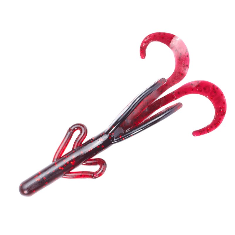Zoom Baby Brush Hog 5" Creature Baits 12-Pack Black/Red - Frsh Wtr Soft Plastic at Academy Sports