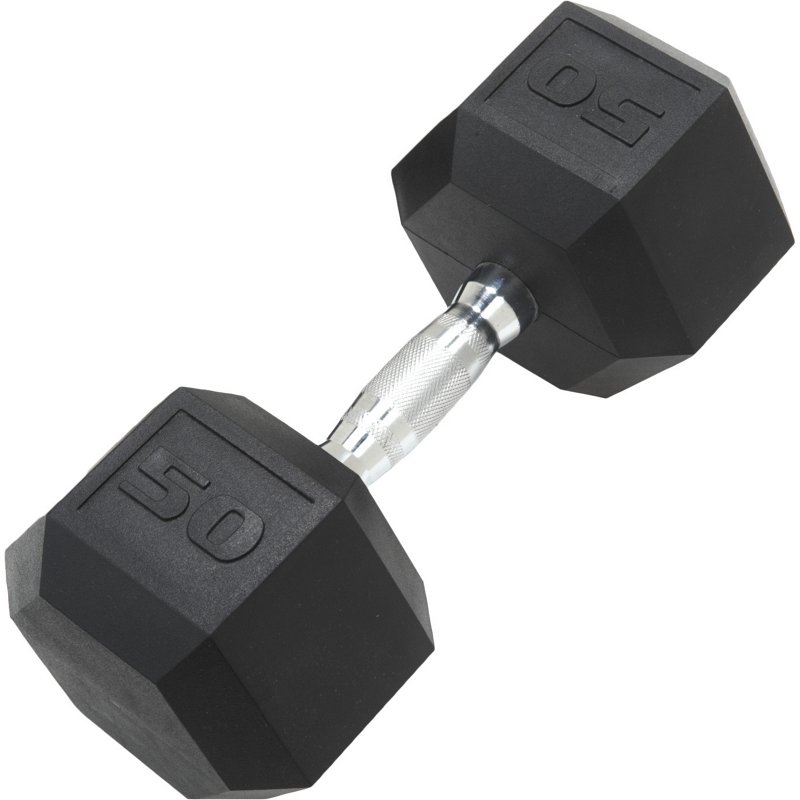 CAP Barbell 50 lb. Coated Hex Dumbbell, 50 Lbs - Free Weights/Bulk at Academy Sports