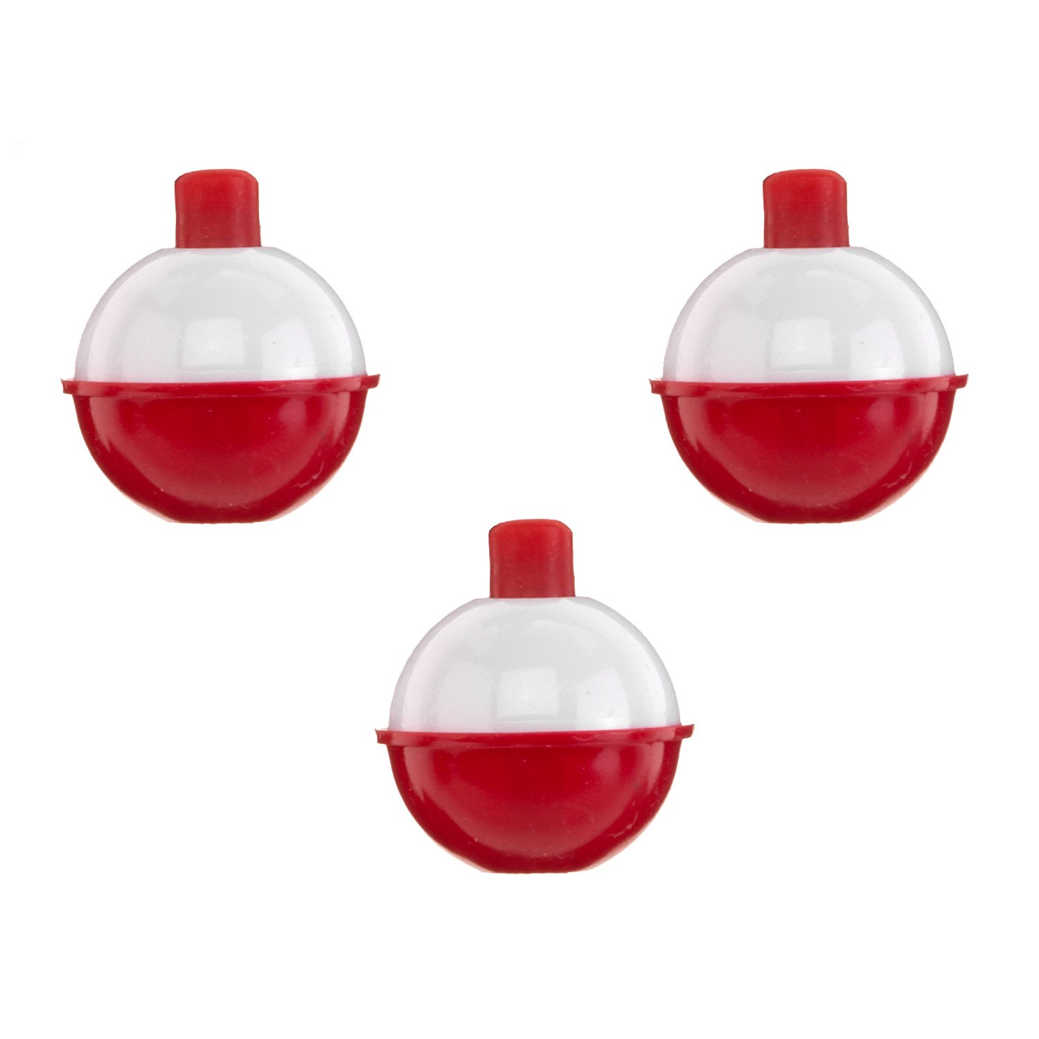 10 Pack of 3/4 Red and White Round Fishing Bobbers - classic fishing floats