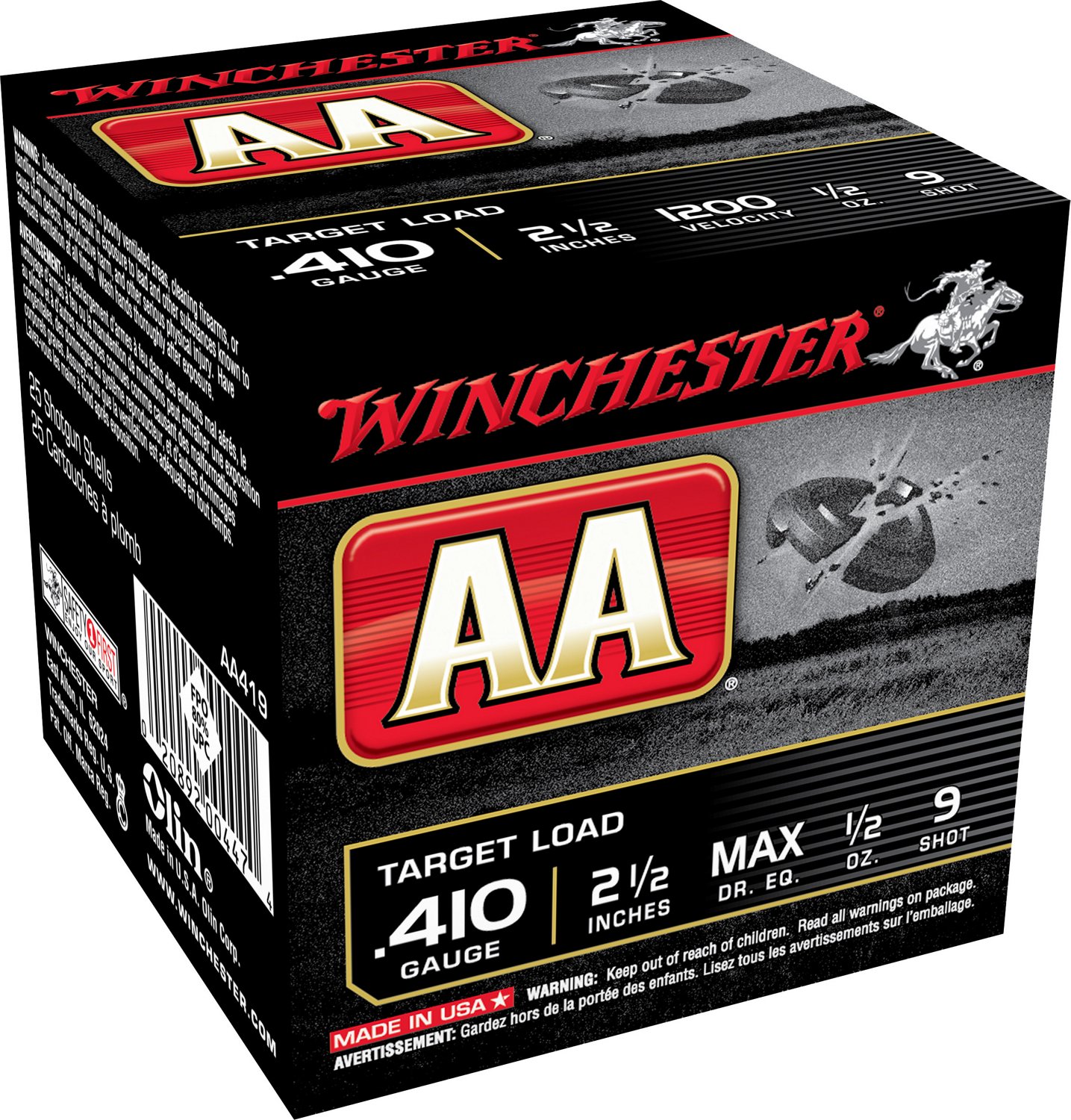 Winchester AA 410 Gauge 2-1/2in #9 1/2oz Target Shotshells - 25 Rounds