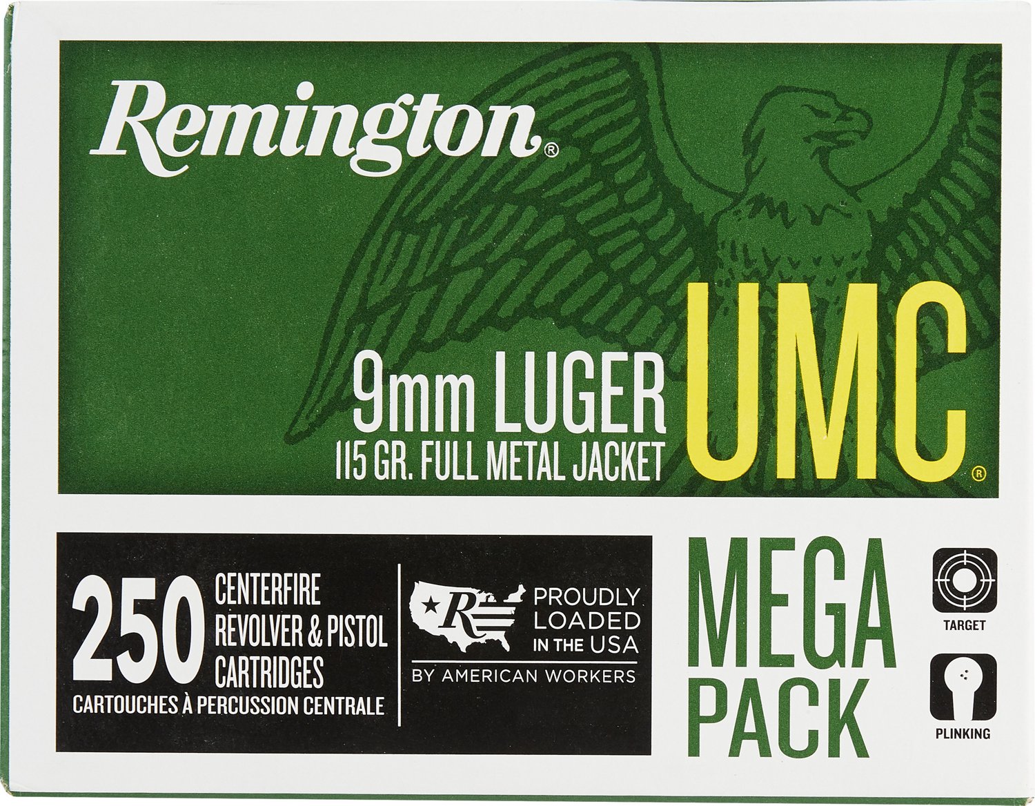 Remington UMC 9mm Luger 115-Grain Full Metal Jacket Centerfire Handgun Ammunition - 250 Rounds                                   - view number 1 selected