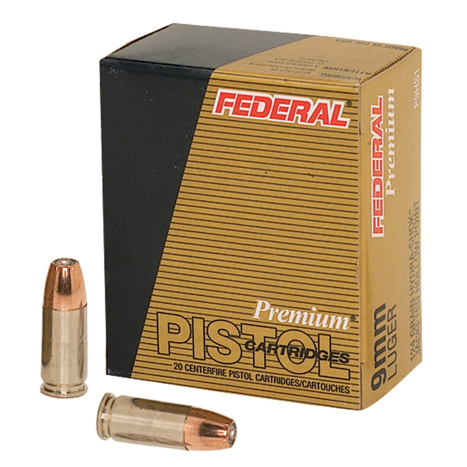 Federal Premium Personal Defense Hydra-Shok JHP 9mm Luger 124-Grain Handgun Ammunition                                           - view number 1