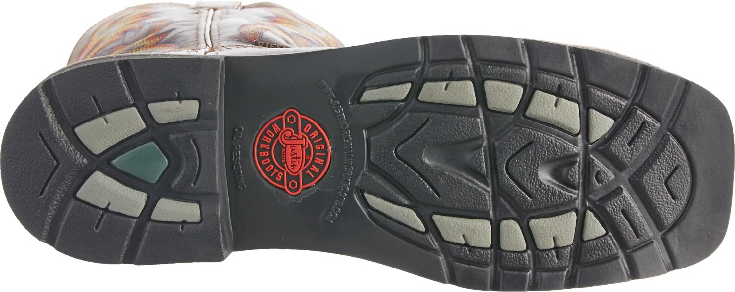 Justin Men's Stampede EH Steel Toe Leather Wellington Work Boots                                                                 - view number 4