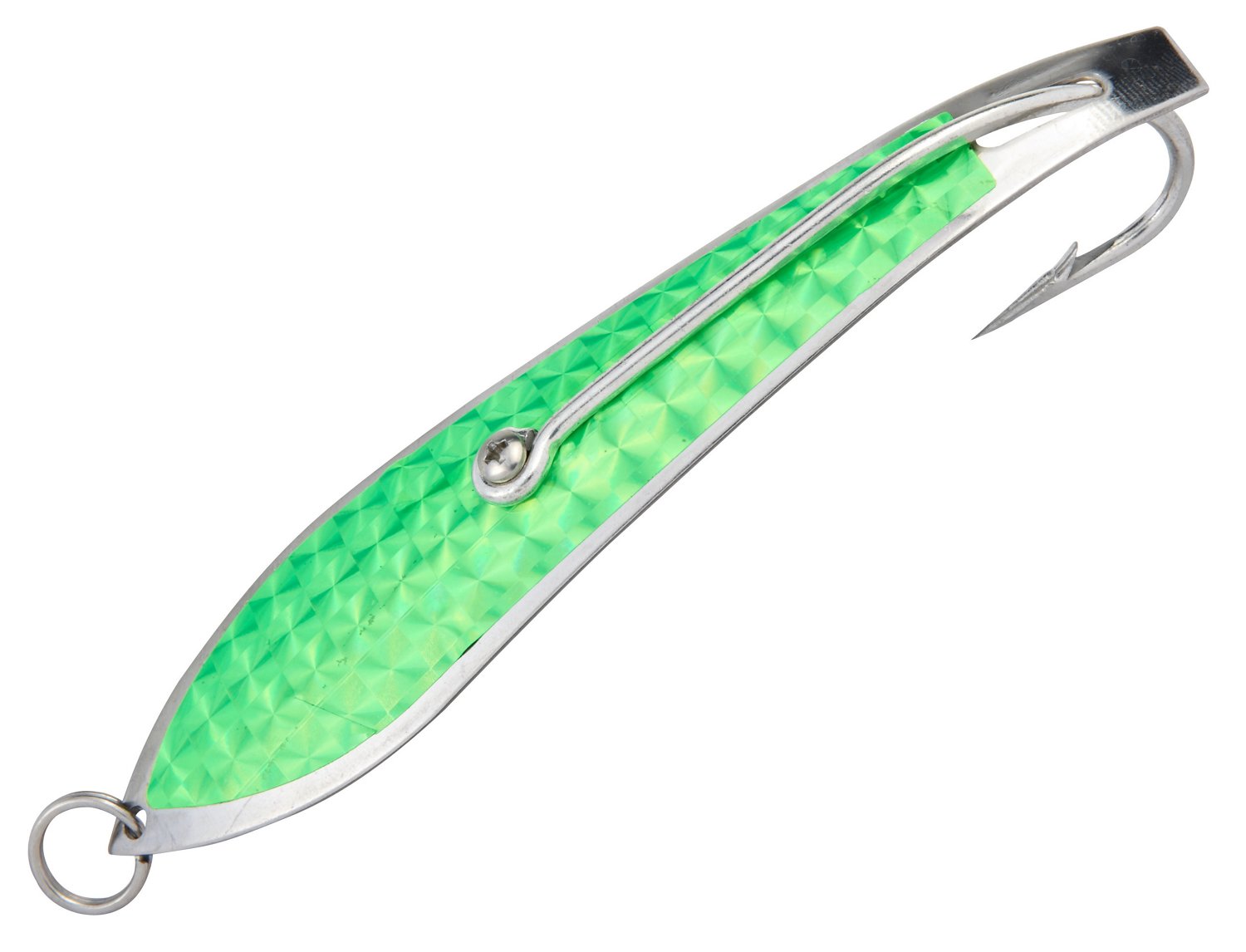 L.B. Huntington Eco 3.5 Silver and Green 5-1/2 in Spoon Lure
