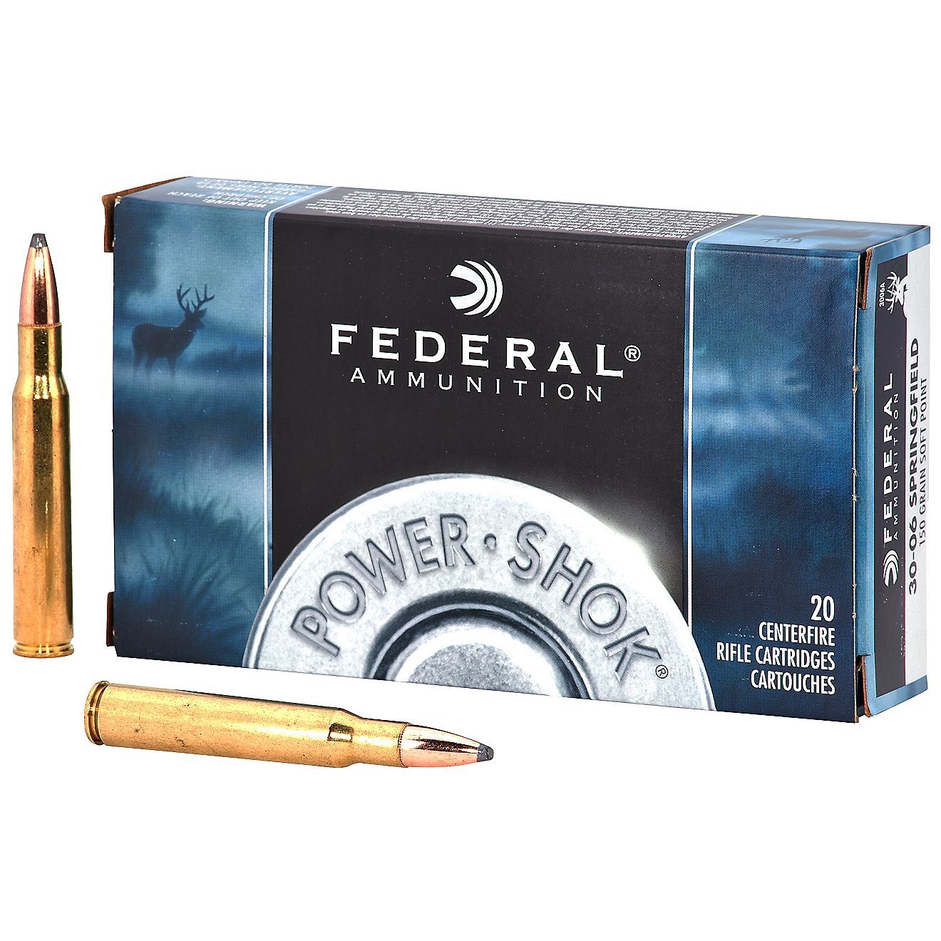 Federal Premium Ammunition Power-Shok .30-06 Springfield 150-Grain Centerfire Rifle Ammunition                                   - view number 1
