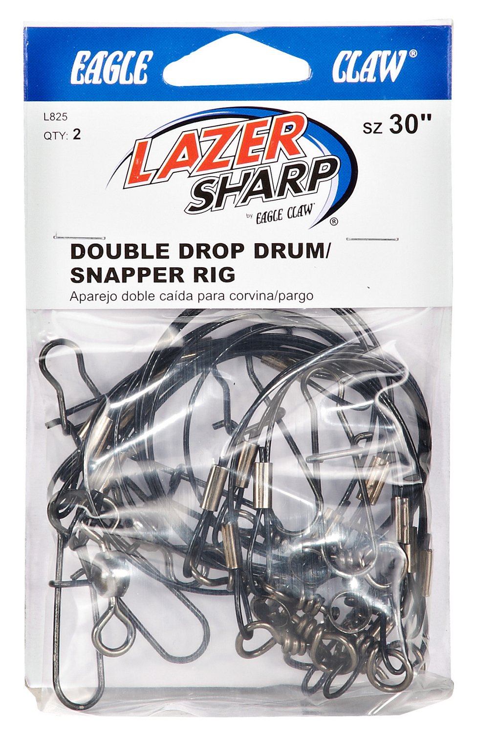 Eagle Claw 30 Double Drop Drum/Snapper Saltwater Leader Rigs 2-Pack