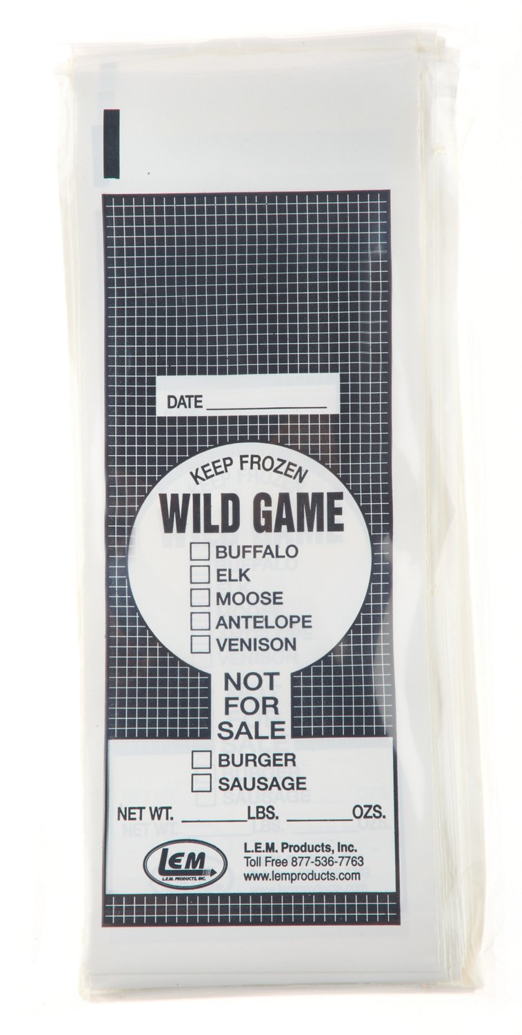 LEM Wild Game Bags 2 Pound Freezer Storage 100 Count Ground Meat