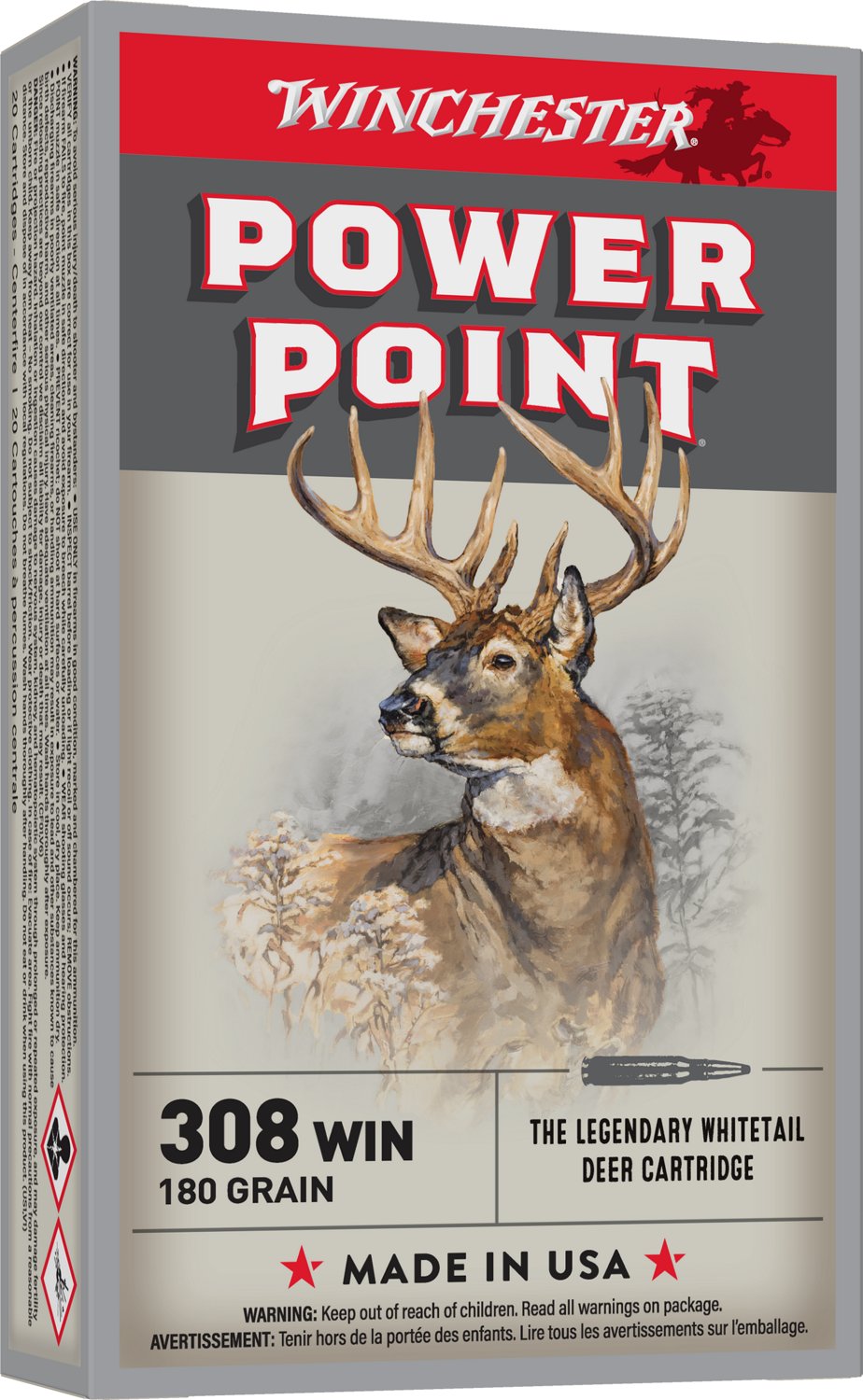 Winchester Super-X 308 Caliber 180-Grain Power-Point Ammunition - 20 Rounds                                                      - view number 1 selected