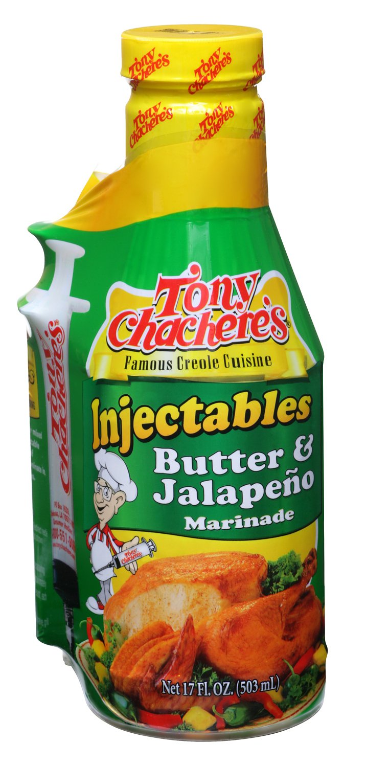 Tony Chachere's Butter & Jalapeno With Injector 17 oz - Pack of 2