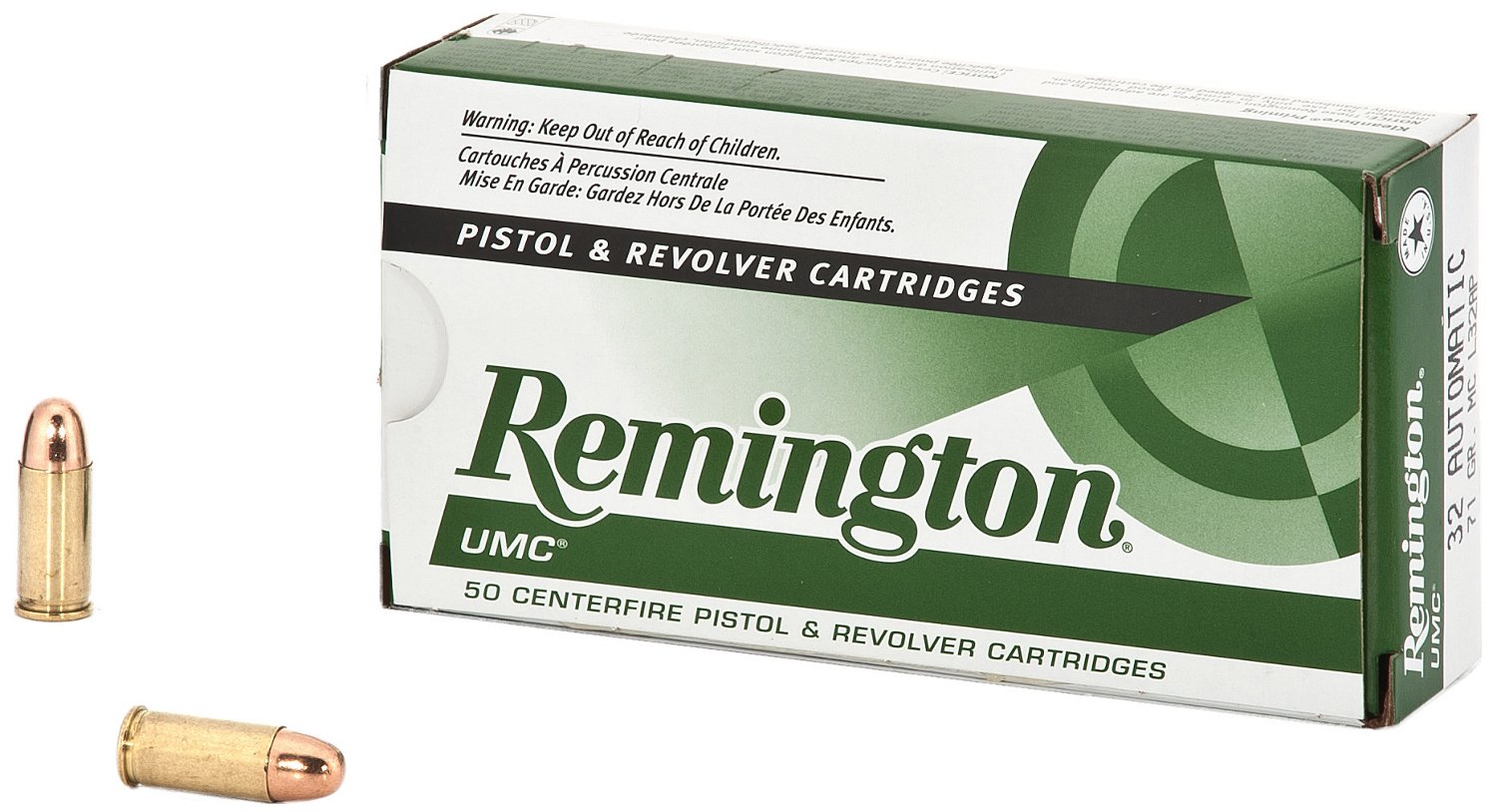 Remington UMC 32 Auto 71-Grain Centerfire Pistol and Revolver Ammunition