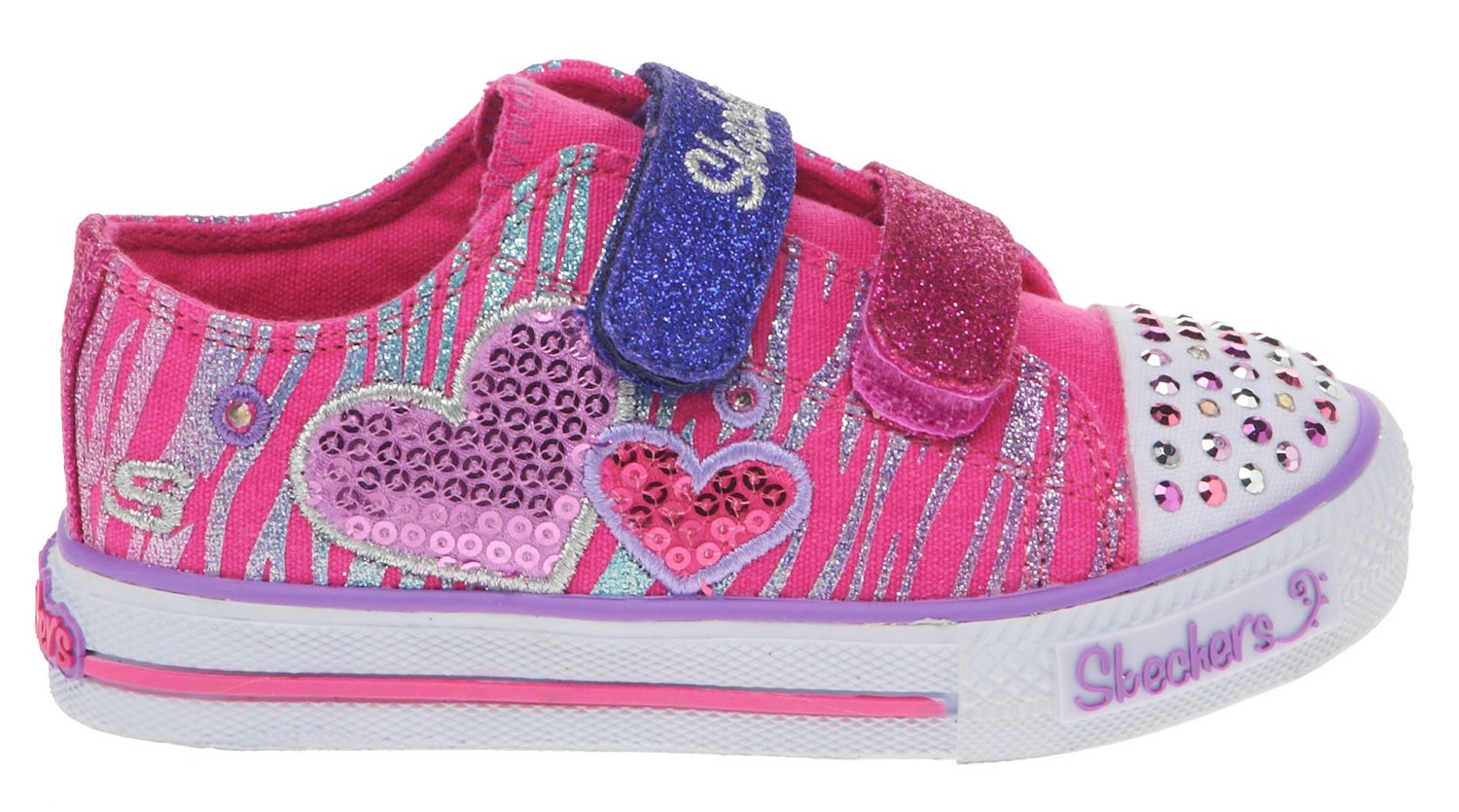 SKECHERS Toddler Girls' Twinkle Toes S Lights Shuffles Triple Time Shoes