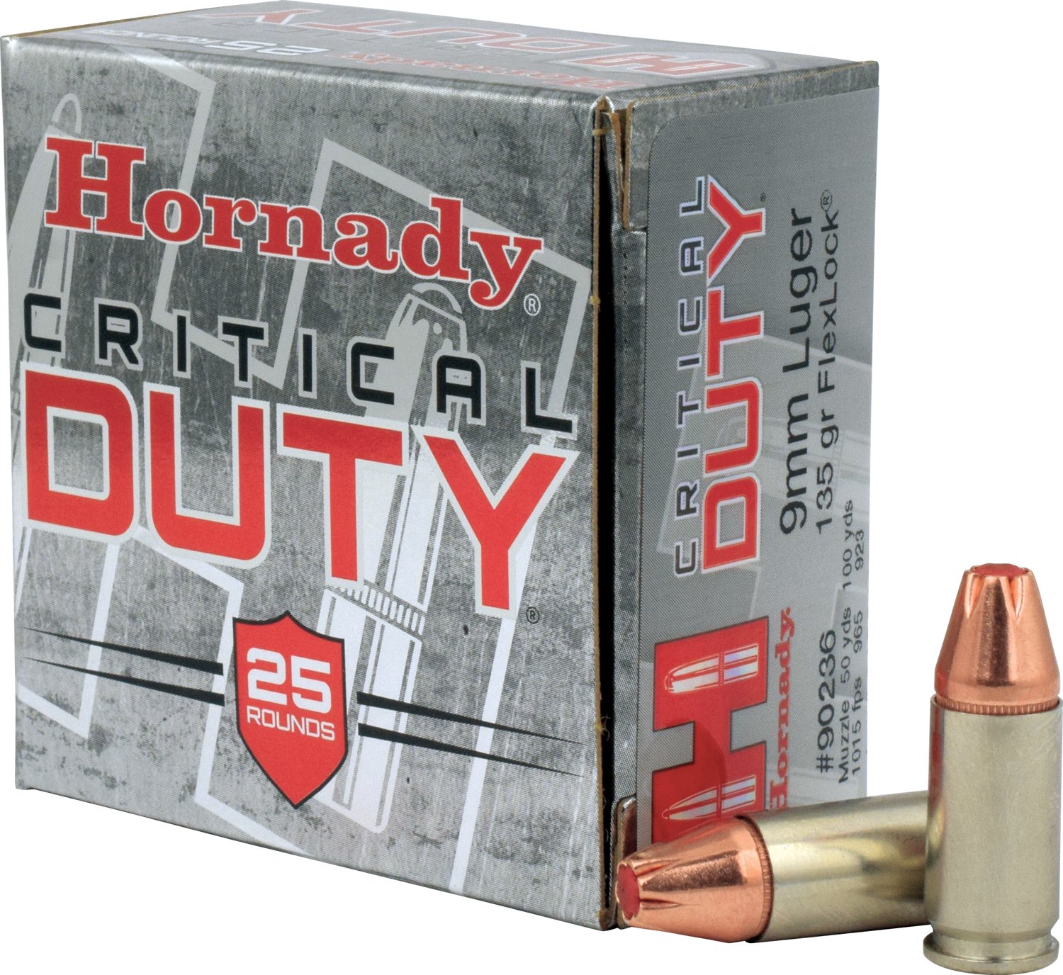 Hornady 9mm 135 Grain Flexlock Critical Duty Handgun Ammunition 25 Rounds Academy