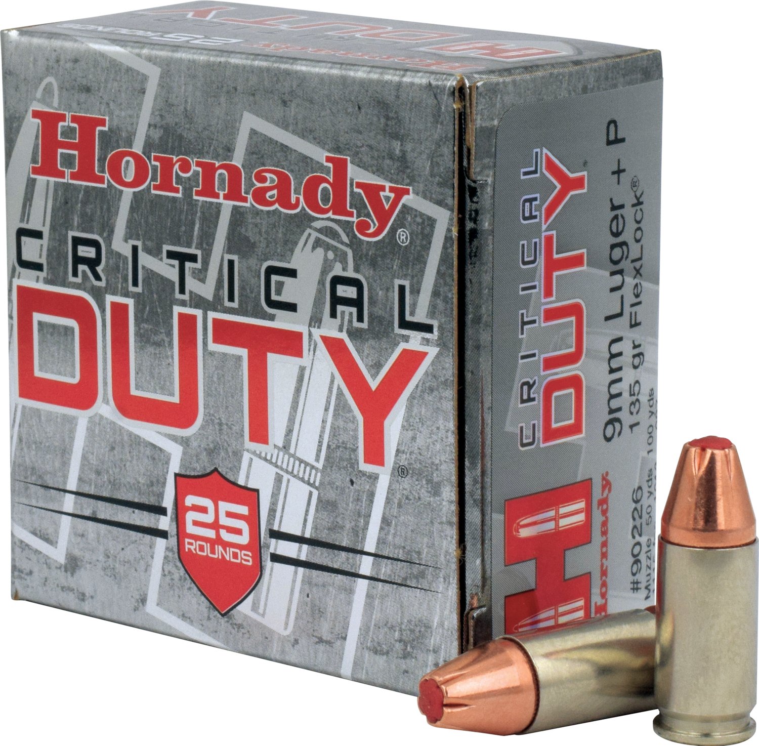 Hornady 9mm Lugerp 135 Grain Flexlock Critical Duty Handgun Ammunition 25 Rounds Academy 7798