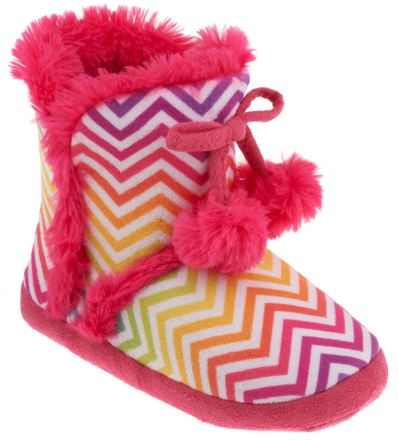 Magellan Outdoors™ Girls' Zigzag Pom-Pom Bootie Slippers - view number 2