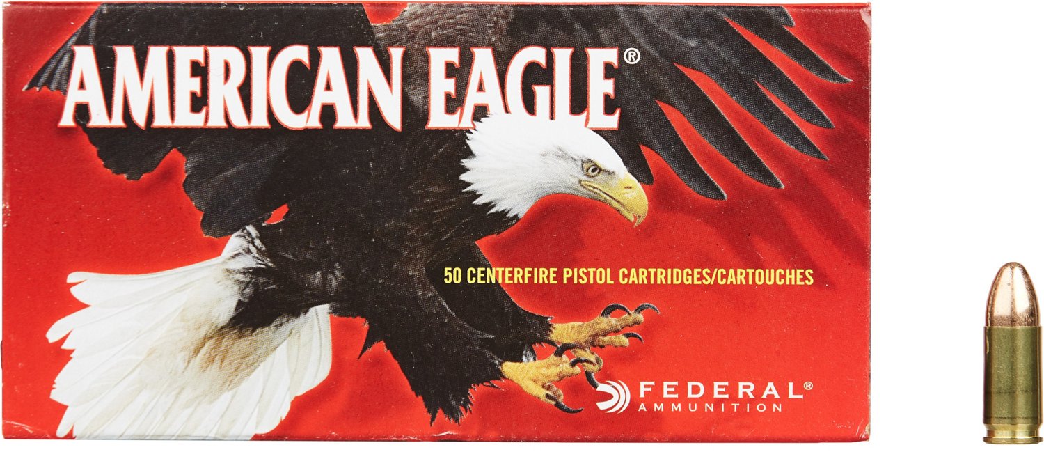 American Eagle 9mm Luger 124-Grain Centerfire Handgun Ammunition - 50  Rounds