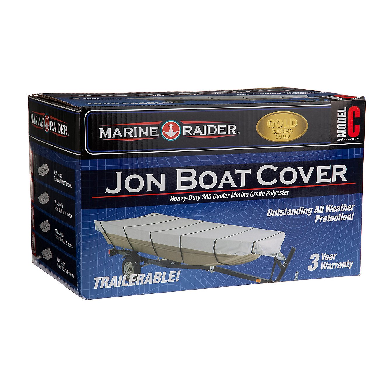 Marine Raider Model C 300-Denier Boat Cover Fits 16' Jon Boats                                                                   - view number 1