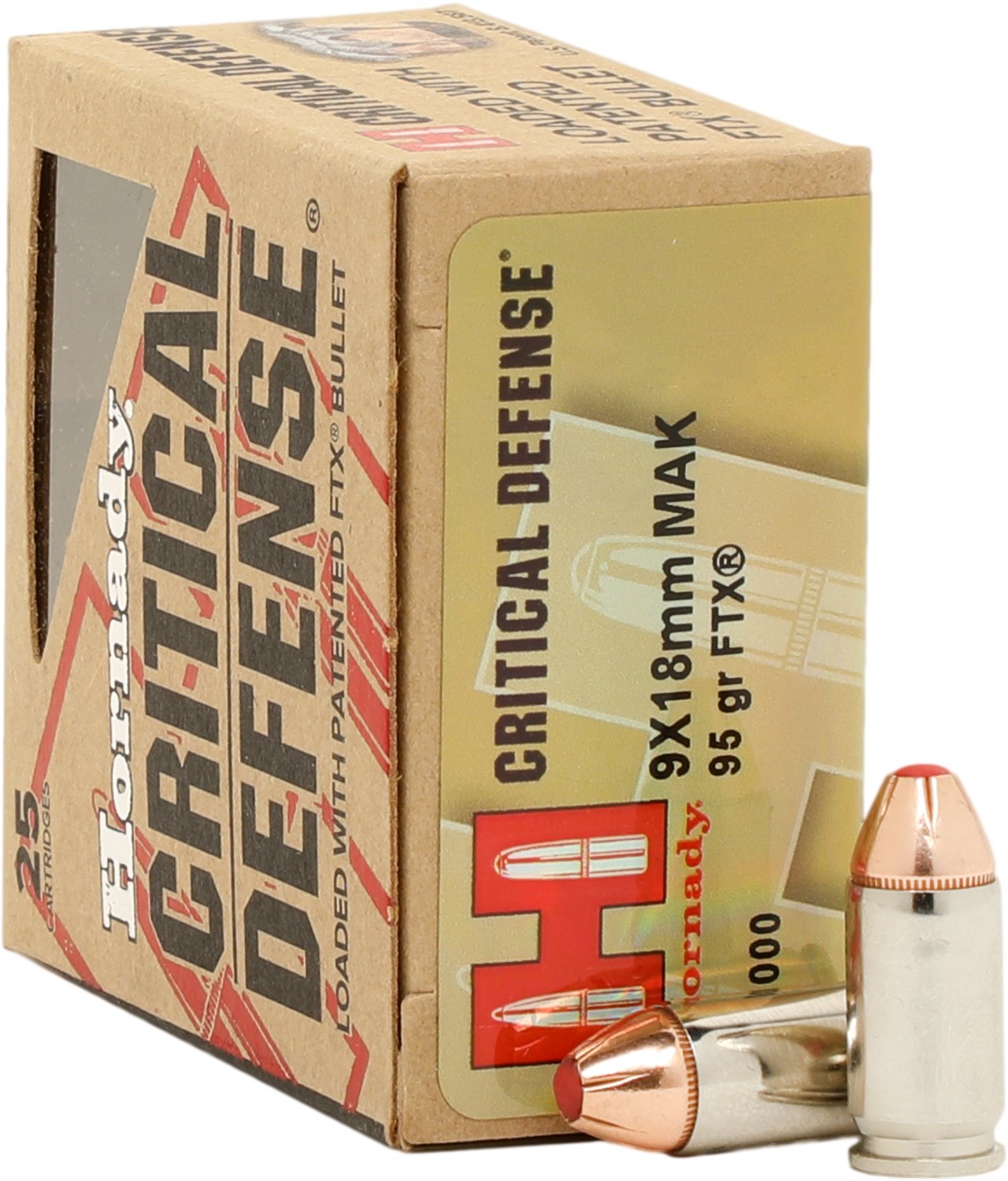 Hornady 9 x 18mm Makarov 95-Grain FTX® Critical Defense® Handgun Ammunition                                                    - view number 1