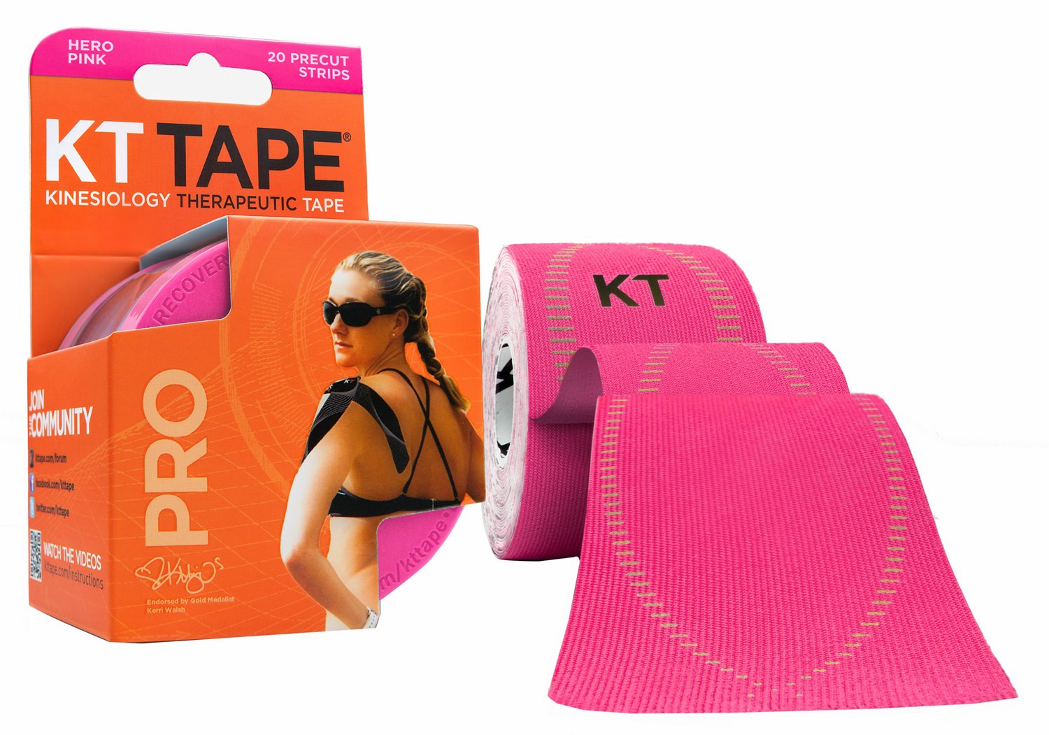 KT Tape Pro Precut Elastic Athletic Tape 20Strip Pack Academy