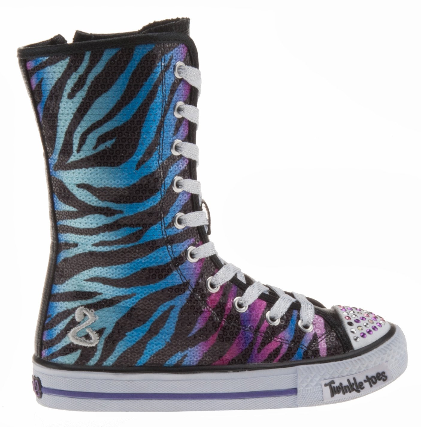 SKECHERS Girls' Twinkle Toes Lighted Sequin High Top Shoes