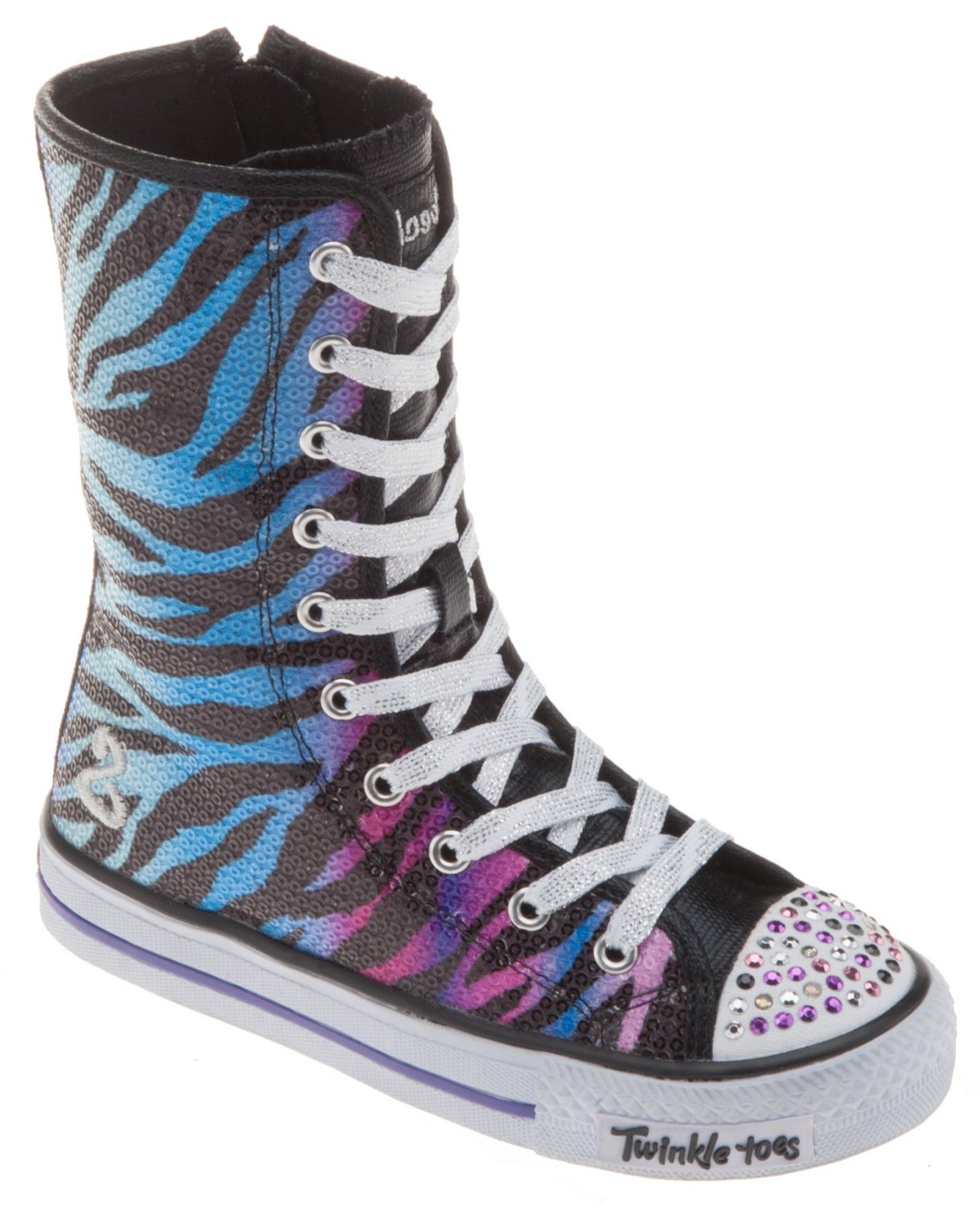 SKECHERS Girls' Twinkle Toes Lighted Sequin High Top Shoes - view number 2