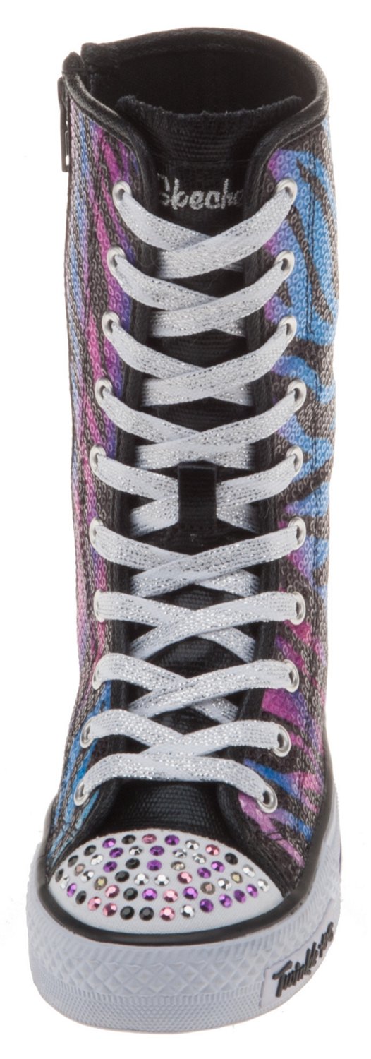 SKECHERS Girls' Twinkle Toes Lighted Sequin High Top Shoes - view number 3