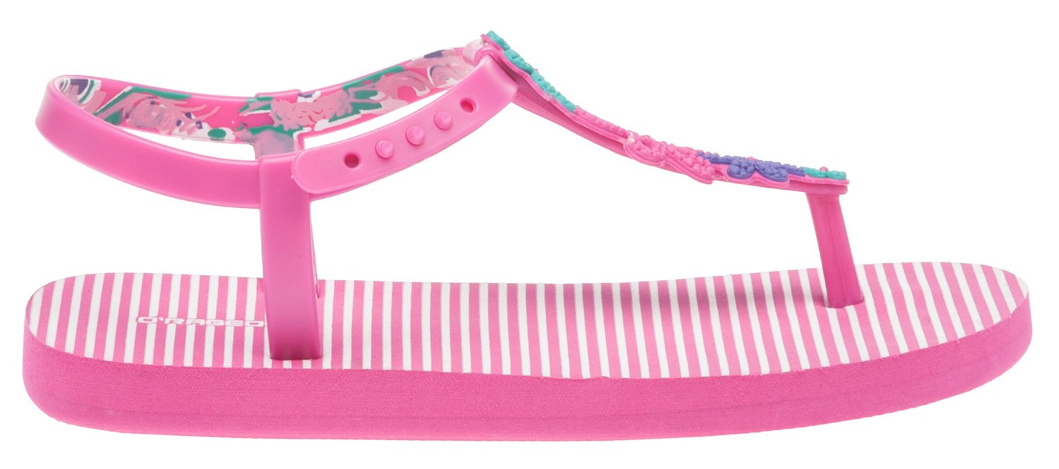 O'Rageous® Girls' Floral Backstrap Thong Sandals