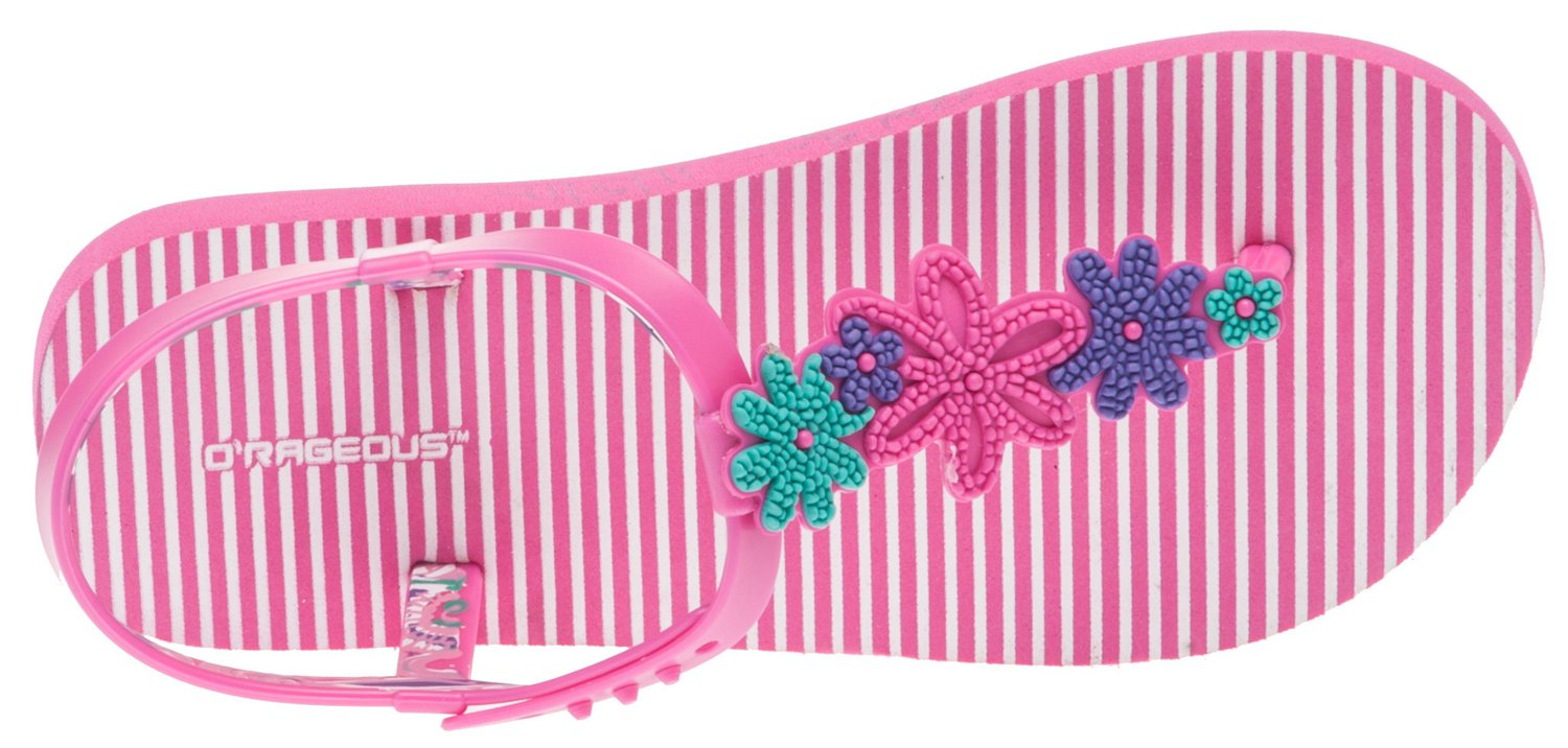 O'Rageous® Girls' Floral Backstrap Thong Sandals - view number 3