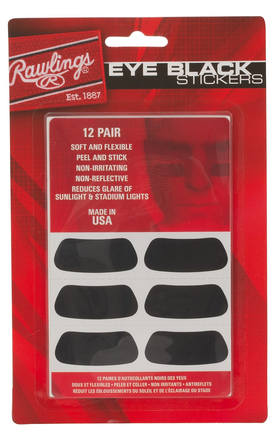 BBB Sports Eye Black Adhesive Stickers Black 9 Pair - BEB9 Eye