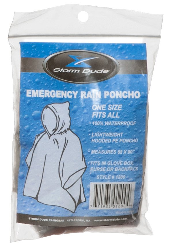 Storm Duds Adults Emergency Rain Poncho Academy