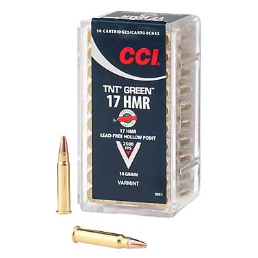 CCI® TNT Green .17 HMR 16-Grain Hollow-Point Rimfire Rifle Ammunition