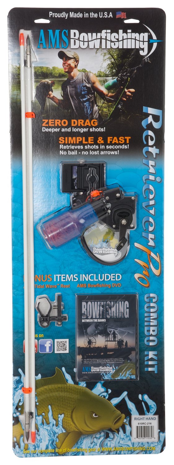 AMS SwampIt Bowfishing Bow Package Retriever Pro Reel 40-50 lb Right