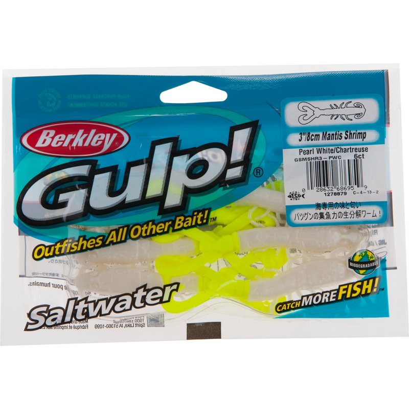 Berkley Gulp 3" Mantis Shrimp Baits 6-Pack White - Salt Wtr Sft Plastic at Academy Sports