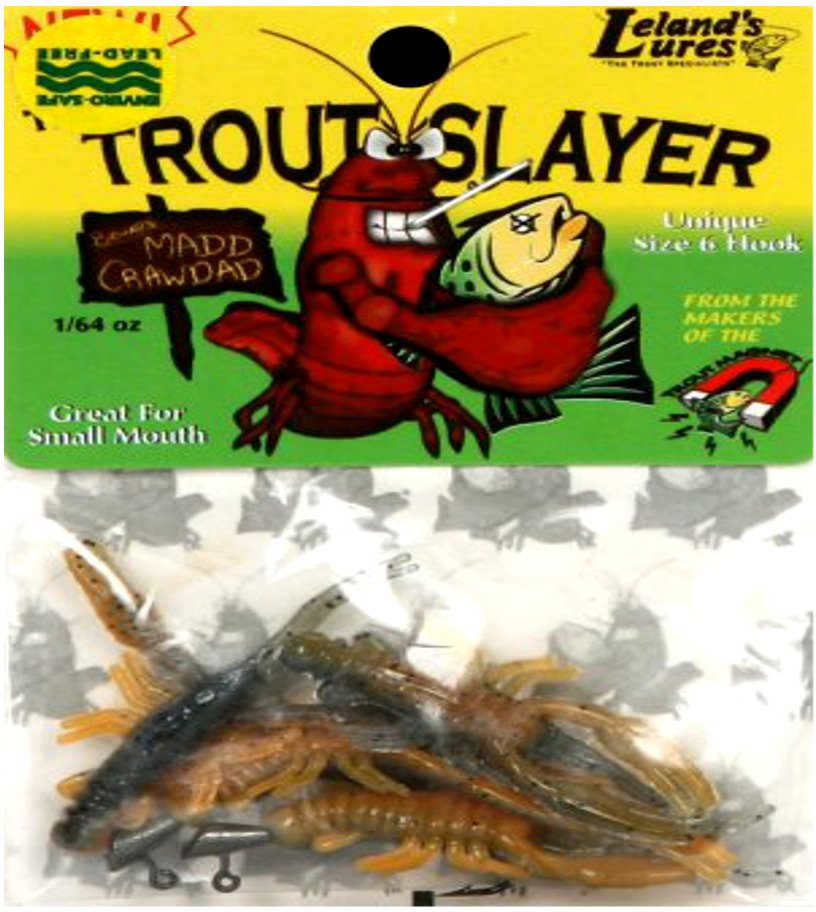  Trout Magnet Trout Slayer 28 Piece Fishing Kit, Includes 20  Crawdad Bodies and 8 Size 6 Long Shank Hooks, Great for Small Streams and  Lakes, Catches All Species, White 