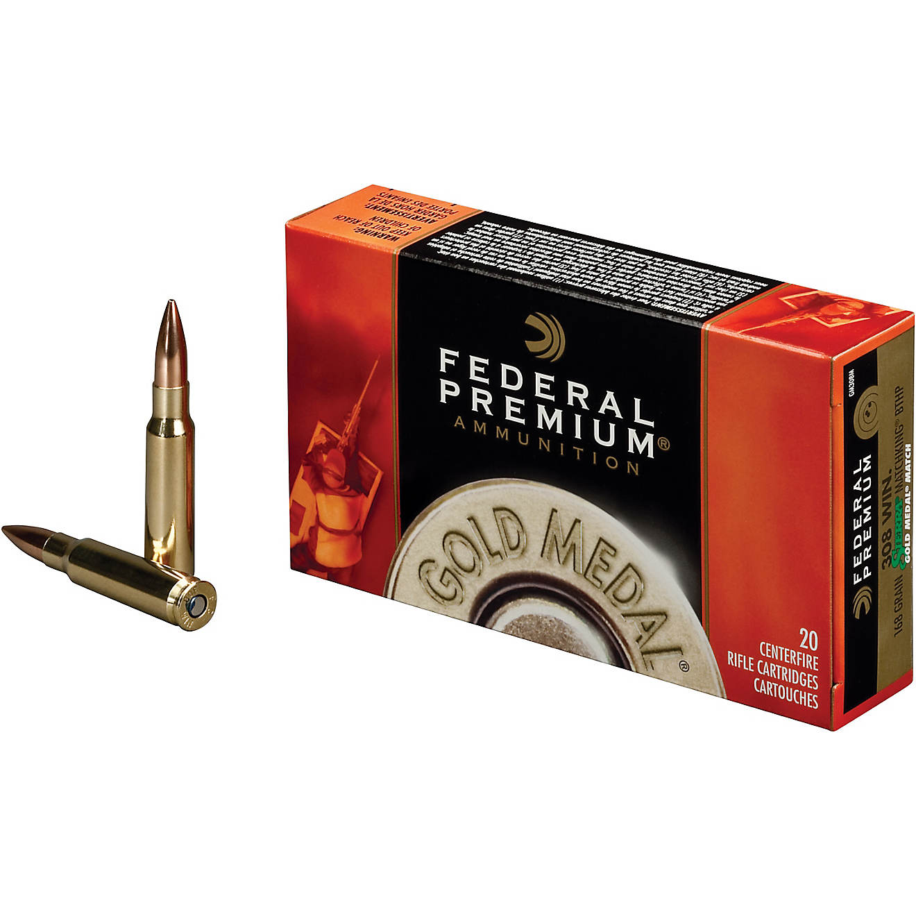 Federal Premium Gold Medal Sierra MatchKing .308 Winchester 168-Grain Centerfire Rifle Ammunition - 20 Rounds                    - view number 1