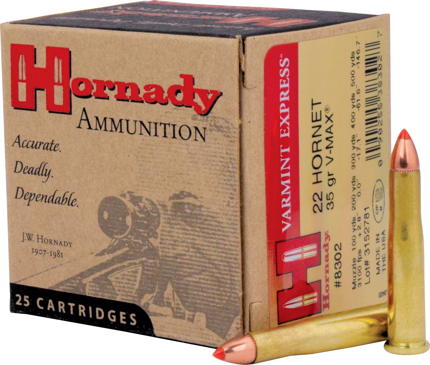 Hornady V-MAX™ .22 Hornet 35-Grain  Centerfire Rifle Ammunition - view number 1