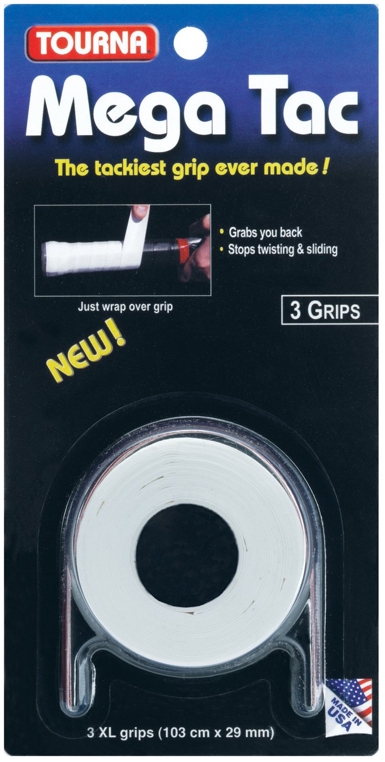 Tourna MEGA TAC Tennis Racquet Grips 3-Pack