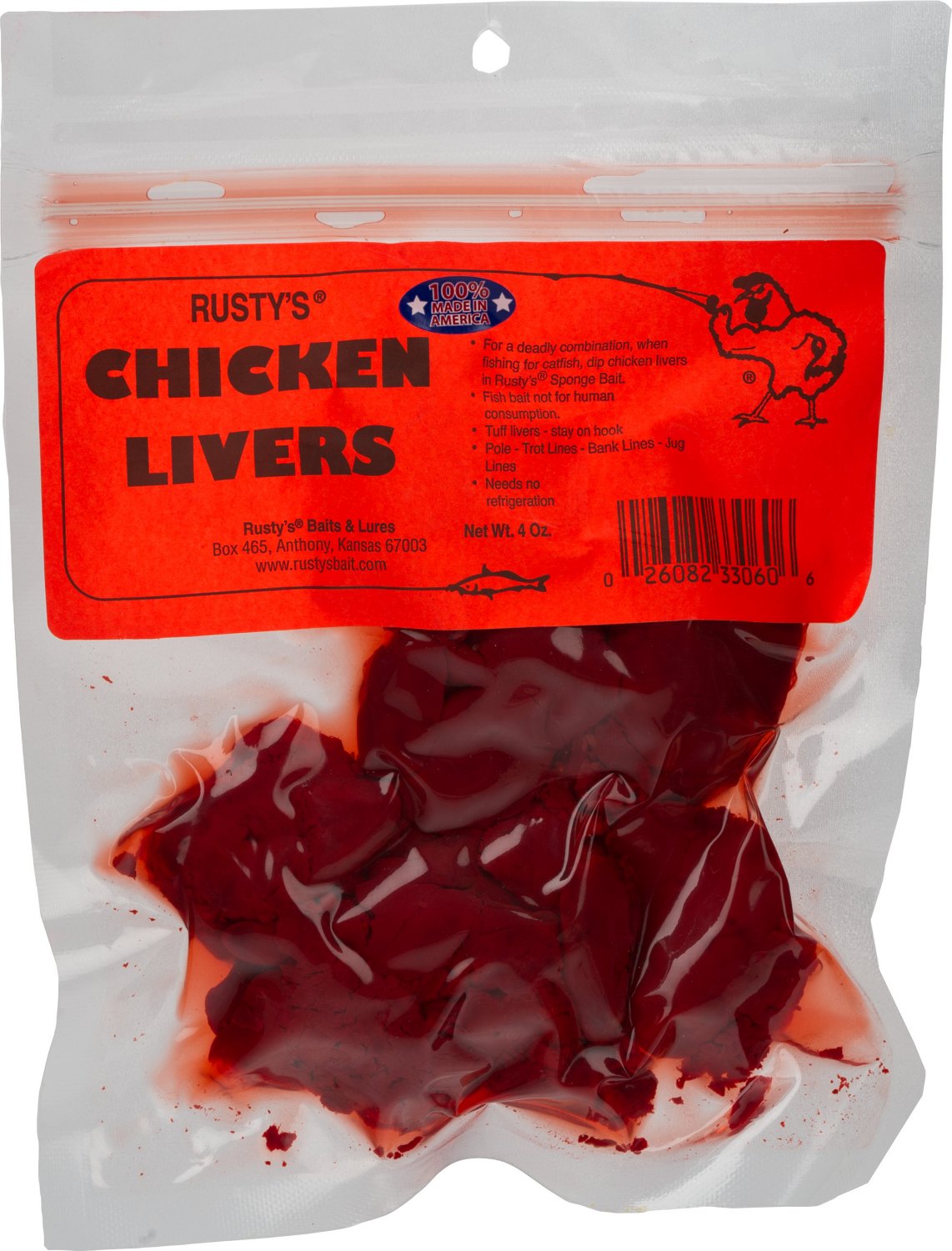 Rusty's Chicken Livers 4 oz. Fish Bait