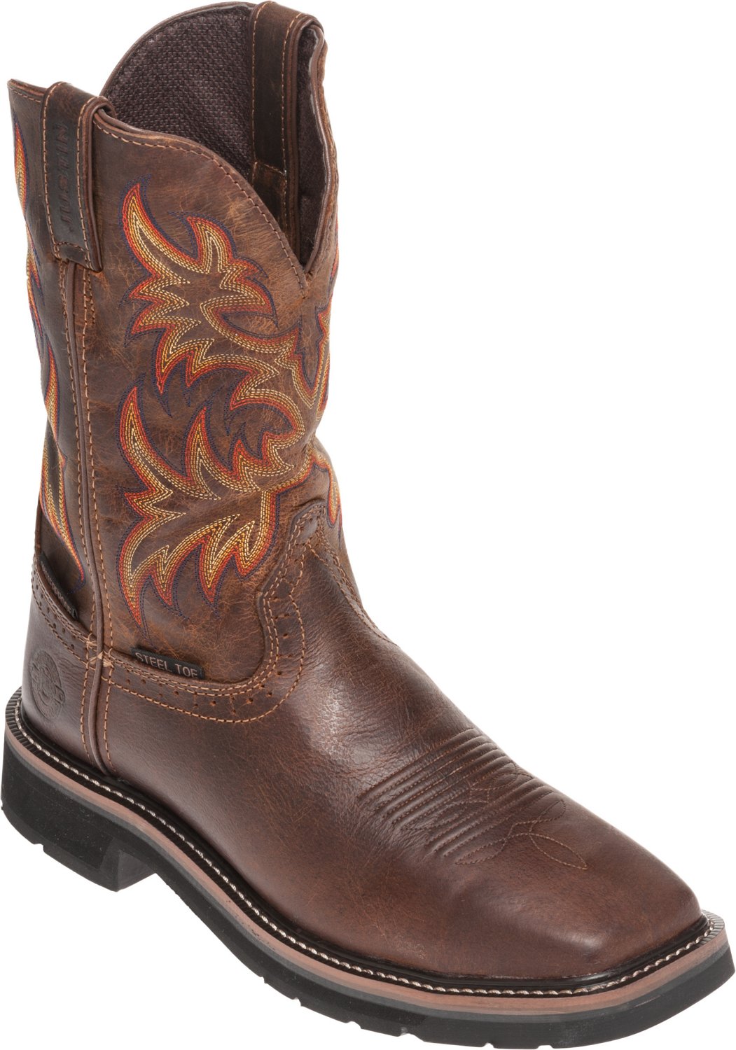 Justin Men's Rugged Cowhide EH Steel Toe Western Wellington Work Boots                                                           - view number 2